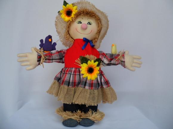 Espantalha Menina Boneca de Pano