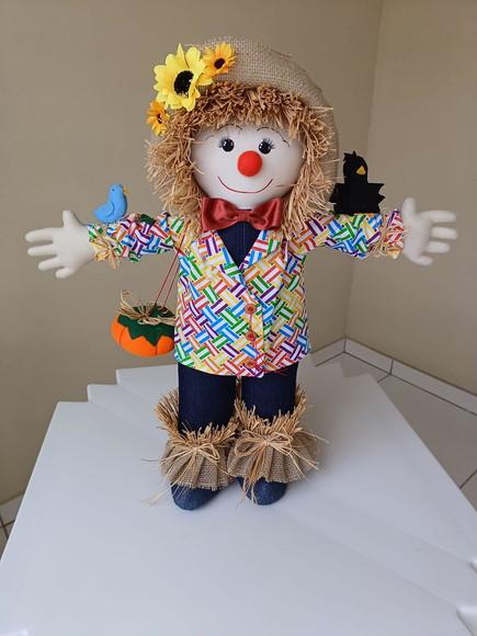 Espantalho Boneco de Pano 60 cm para de Pé