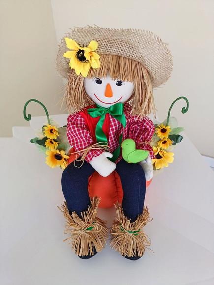 Espantalho Boneco de Pano na Abóbora