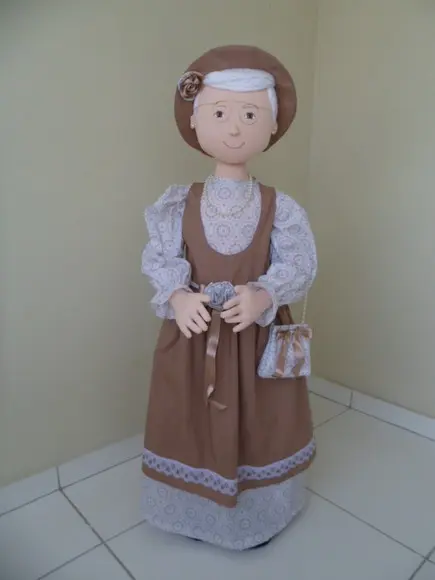 Boneca de Pano 1m e 20 cm para Decorar Articulada para de Pé