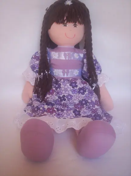Boneca de Pano 55 cm Brincar e Decorar