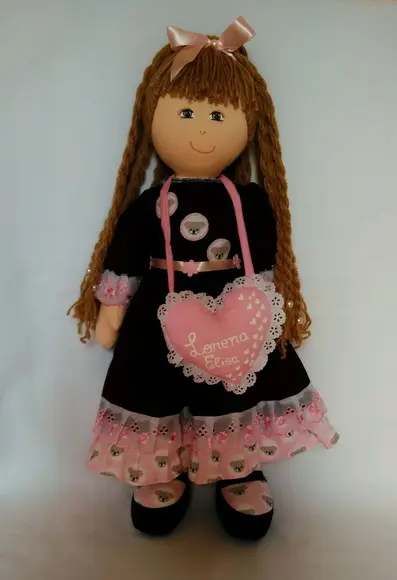 Boneca de pano 55 cm PERSONALIZADA pronta entrega.