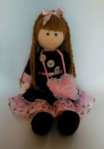 Boneca de pano 55 cm PERSONALIZADA pronta entrega.