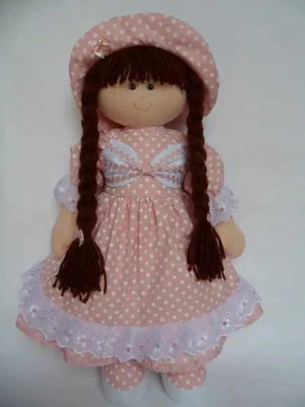 Boneca de pano 55 cm PERSONALIZADA.