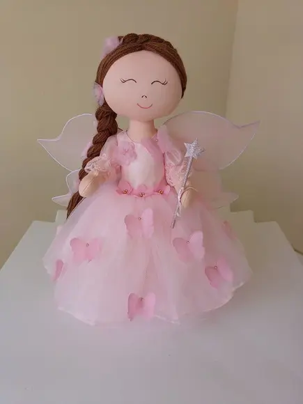 Boneca de Pano Fada 47cm Articulada para de Pé Festas