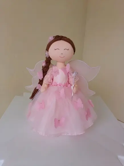 Boneca de Pano Fada 47cm Articulada para de Pé Festas