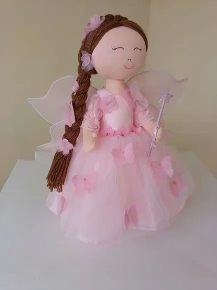 Boneca de Pano Fada 47cm Articulada para de Pé Festas