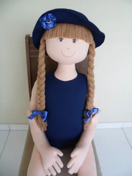 Boneca de Pano Grande 1 Metro e 40 cm Articulada Terapêutic