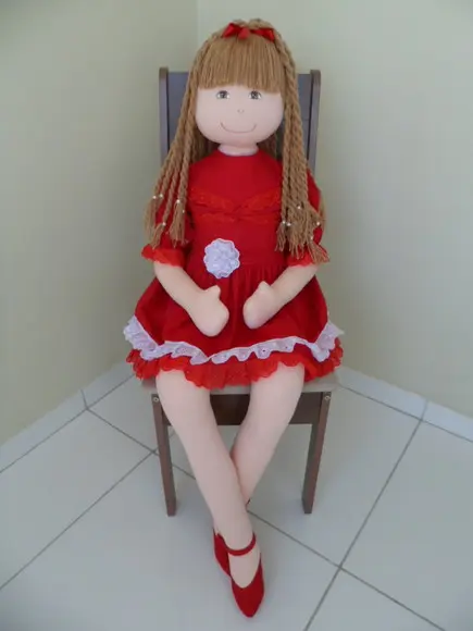 Boneca de Pano Grande 1 Metro e 45 cm para Decoração