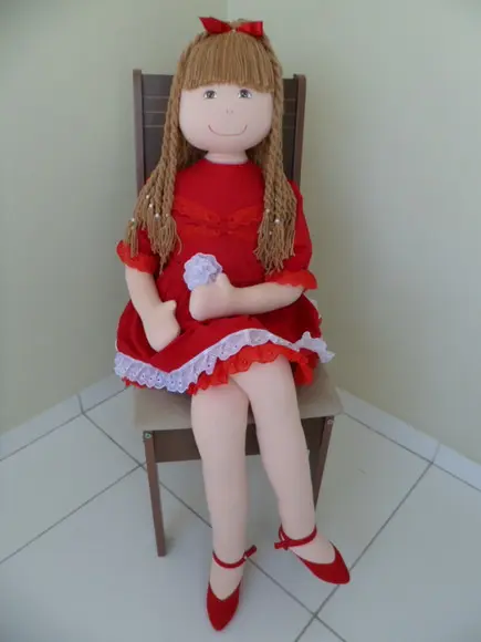 Boneca de Pano Grande 1 Metro e 45 cm para Decoração