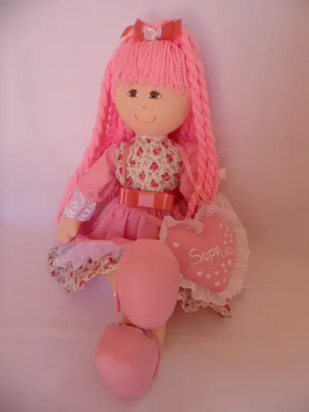 Boneca de pano grande 55 cm PERSONALIZADA pronta entrega.