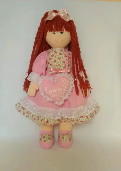 Boneca de pano grande 55 cm Pesonaliza
