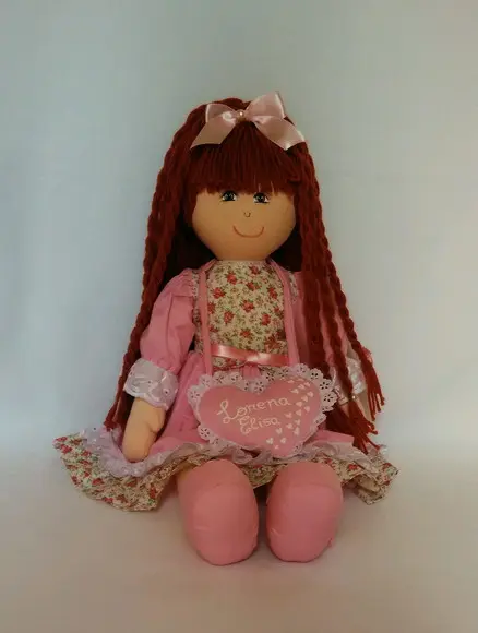 Boneca de pano grande 55 cm Pesonaliza