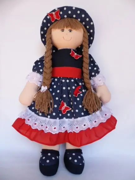 Boneca de pano grande 55cm