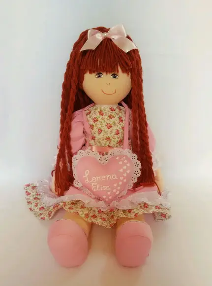 Boneca de pano grande 55 cm Pesonaliza