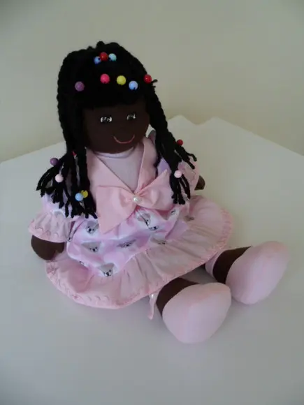 Boneca De Pano Menina Negra