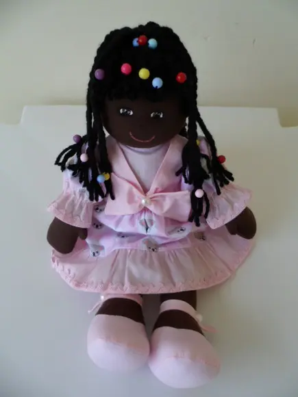 Boneca De Pano Menina Negra