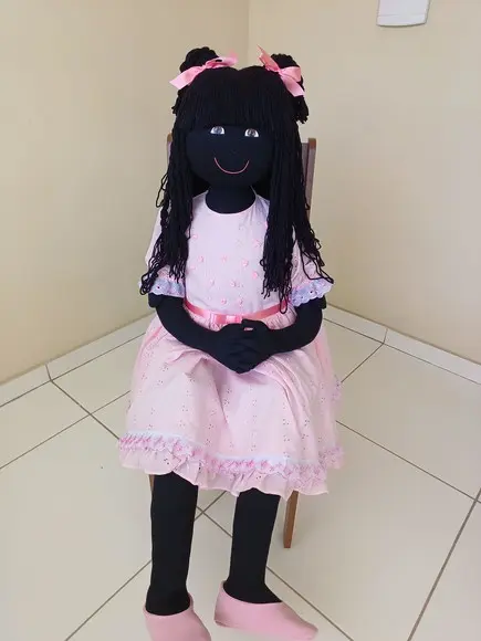 Boneca de Pano Negra 1 Metro e 40 cm Articulada