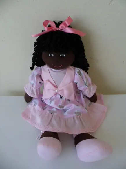 Boneca de Pano Negra 35 cm