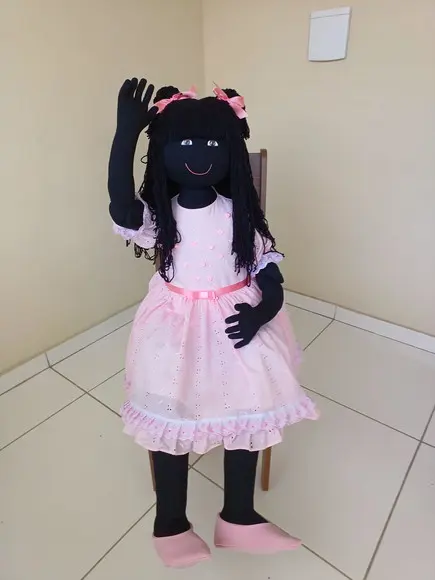 Boneca de Pano Negra 1 Metro e 40 cm Articulada