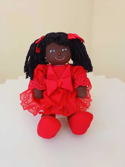 Boneca de Pano Negra 35 cm