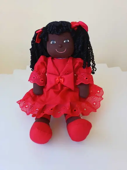 Boneca de Pano Negra 35 cm
