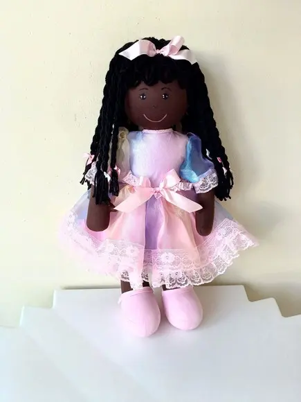 Boneca de Pano Negra 55 cm