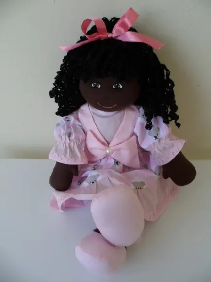 Boneca de Pano Negra 35 cm