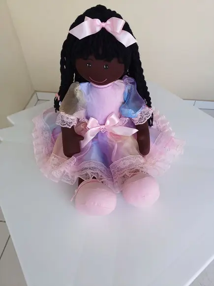Boneca de Pano Negra 55 cm
