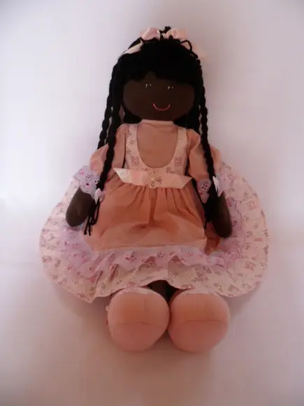 Boneca de Pano Negra 55cm