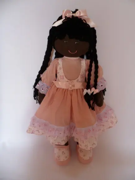 Boneca de Pano Negra 55cm