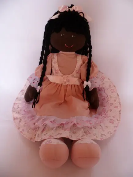 Boneca de Pano Negra 55cm