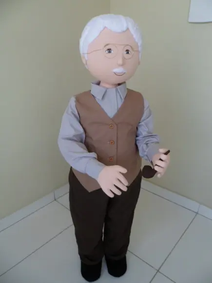 Boneco de Pano 1m e 20cm para Decorar Articulado para de Pé