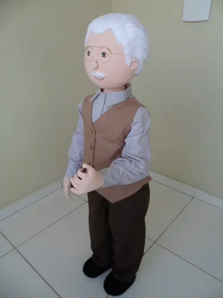 Boneco de Pano 1m e 20cm para Decorar Articulado para de Pé