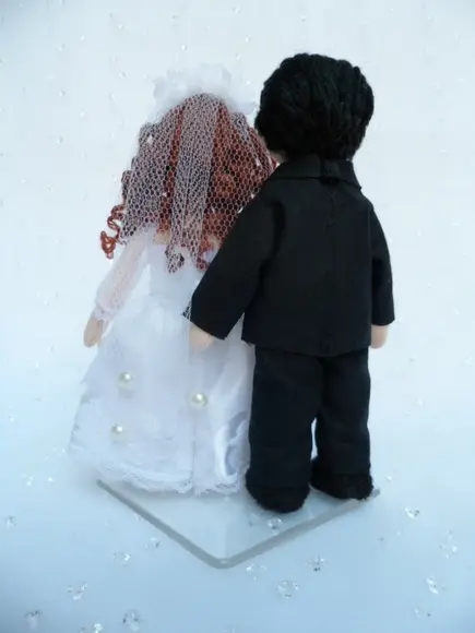 Boneco de Pano Casal de Noivos 13 cm