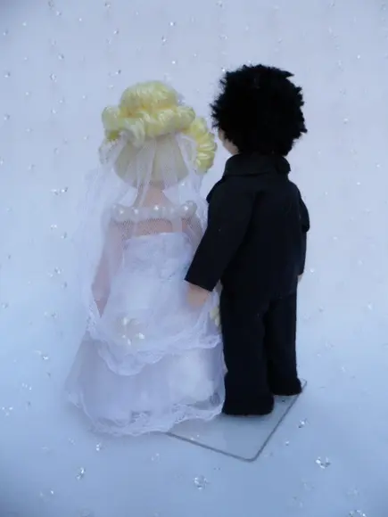 Boneco de Pano Casal Noivos 13 cm
