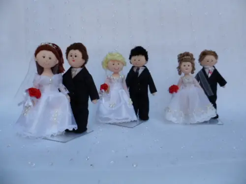 Boneco de Pano Casal Noivos 13 cm