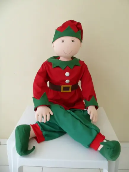 Boneco de Pano Grande Articulado para Natal 1 m e 40 cm