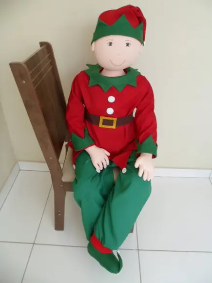 Boneco de Pano Grande Articulado para Natal 1 m e 40 cm