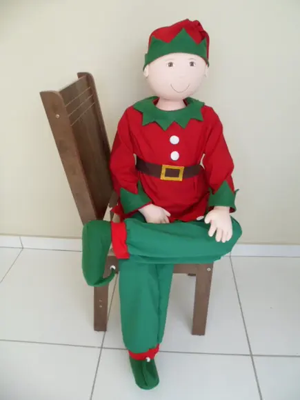 Boneco de Pano Grande Articulado para Natal 1 m e 40 cm