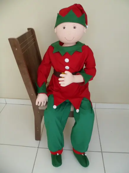 Boneco de Pano Grande Articulado para Natal 1 m e 40 cm