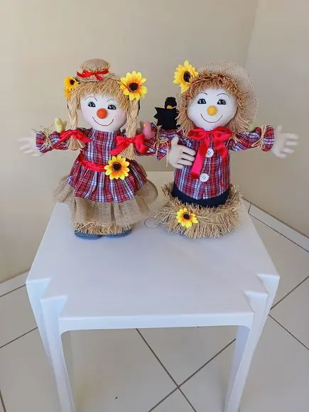 Espantalho Casal Bonecos de Pano