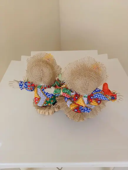 Espantalho Casal Bonecos de Pano 22 cm