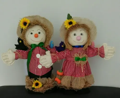 Espantalhos Casal Bonecos de Pano 48 cm