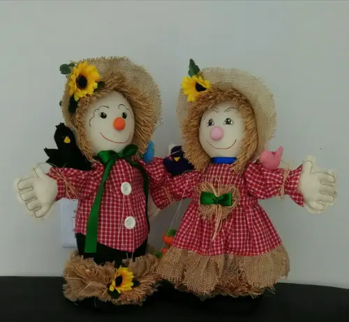 Espantalhos Casal Bonecos de Pano 48 cm