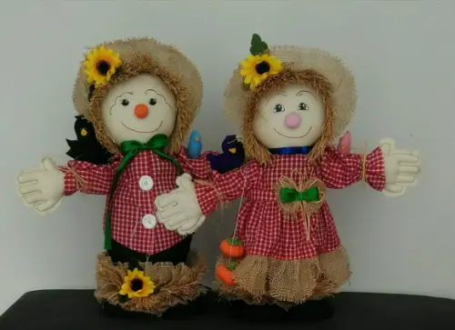 Espantalhos Casal Bonecos de Pano 48 cm