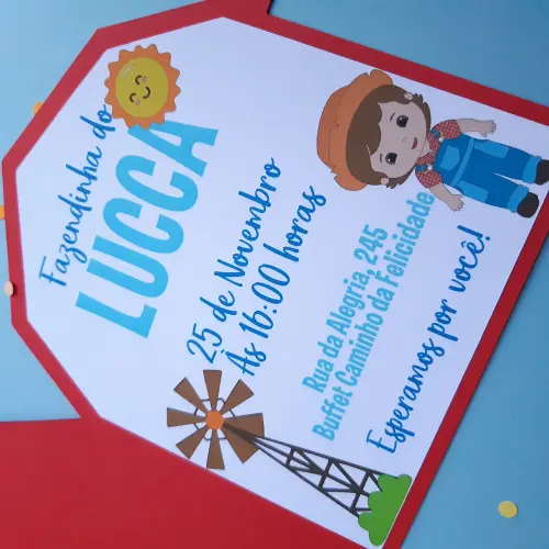 Convite celeiro fazendinha