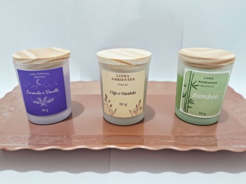 Kit 3 Velas Aromáticas Artesanais de Cera de Coco, Porta-fósforos Presentes Criativos Decoração Lembrança Vela Perfumada