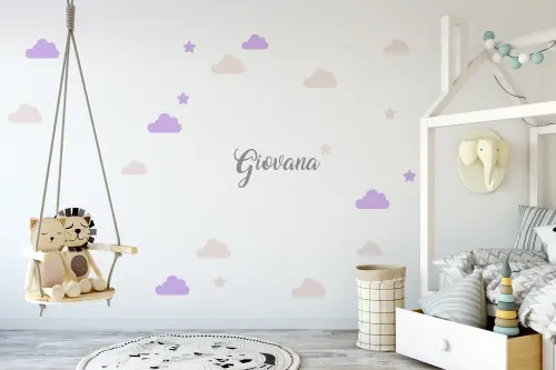 Adesivos de parede nuvem estrela personalizado recortes decorativo