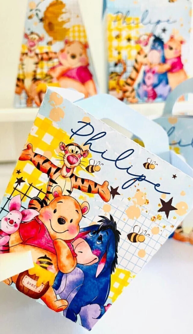 Kit Festa Ursinho Pooh Personalizados Lembrancinhas 40pç